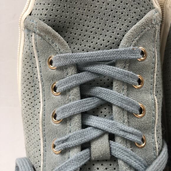 FAGUO Suede Perforated Sneaker Men's 8 / 40 Birch Blue Leather Lace Up Comfort - Picture 13 of 14